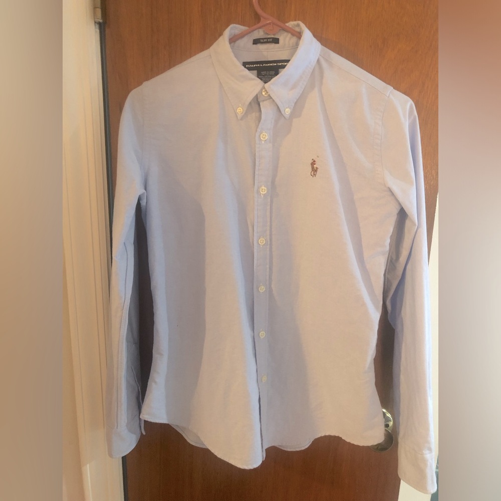 Ralph Lauren Sport Women’s Oxford Button Down, Slim Fit, Size 4.